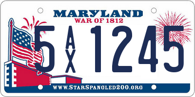 MD license plate 5AX1245