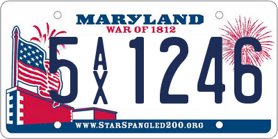 MD license plate 5AX1246