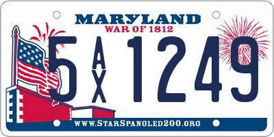 MD license plate 5AX1249