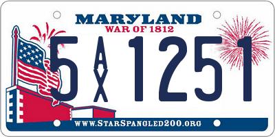 MD license plate 5AX1251