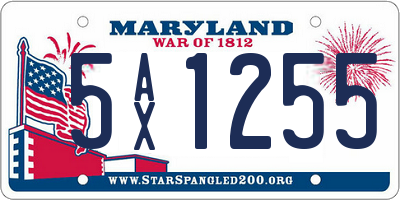 MD license plate 5AX1255