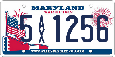 MD license plate 5AX1256