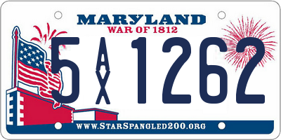 MD license plate 5AX1262