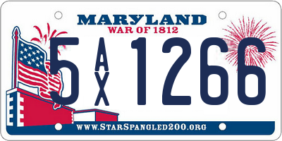 MD license plate 5AX1266