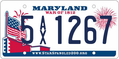 MD license plate 5AX1267