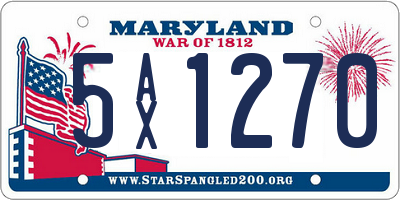 MD license plate 5AX1270