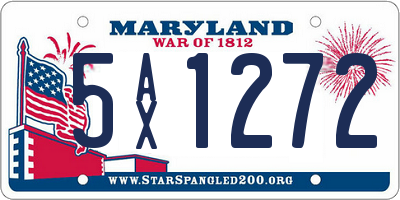 MD license plate 5AX1272