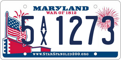 MD license plate 5AX1273