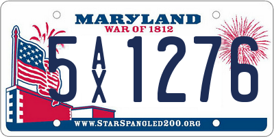 MD license plate 5AX1276