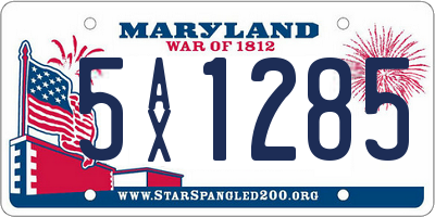 MD license plate 5AX1285