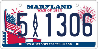 MD license plate 5AX1306