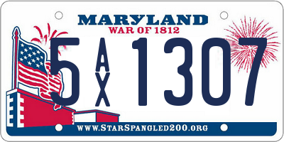 MD license plate 5AX1307