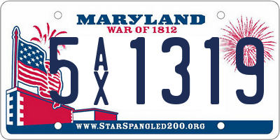 MD license plate 5AX1319