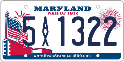 MD license plate 5AX1322