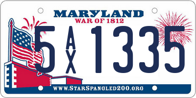 MD license plate 5AX1335