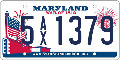 MD license plate 5AX1379