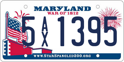 MD license plate 5AX1395