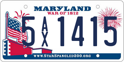 MD license plate 5AX1415