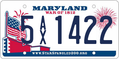 MD license plate 5AX1422