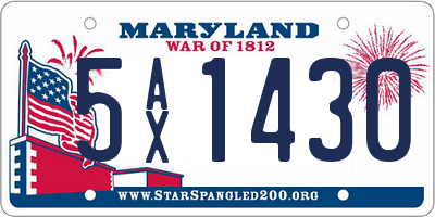 MD license plate 5AX1430