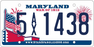MD license plate 5AX1438