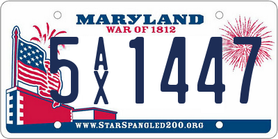 MD license plate 5AX1447