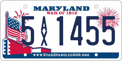 MD license plate 5AX1455