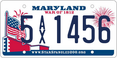 MD license plate 5AX1456
