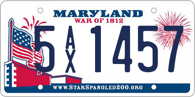MD license plate 5AX1457