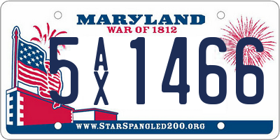 MD license plate 5AX1466