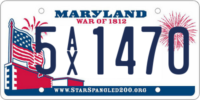 MD license plate 5AX1470