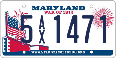 MD license plate 5AX1471