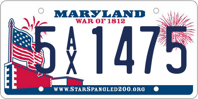 MD license plate 5AX1475
