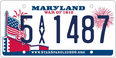 MD license plate 5AX1487