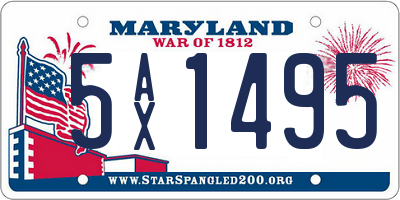 MD license plate 5AX1495