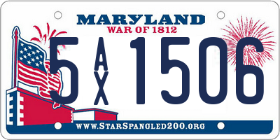 MD license plate 5AX1506