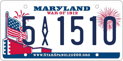 MD license plate 5AX1510