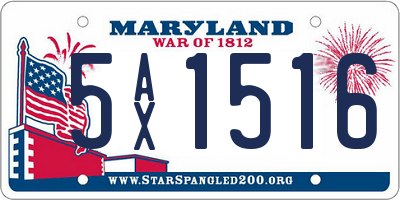 MD license plate 5AX1516