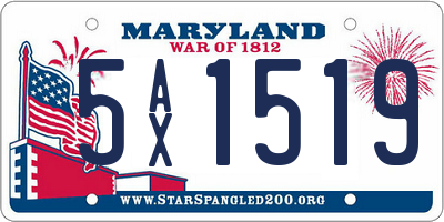 MD license plate 5AX1519