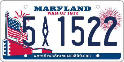 MD license plate 5AX1522