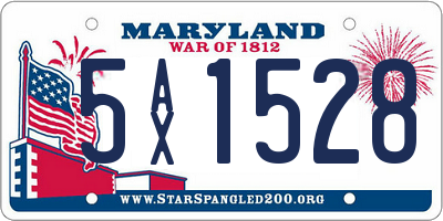 MD license plate 5AX1528
