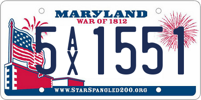 MD license plate 5AX1551