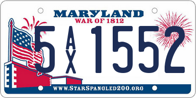 MD license plate 5AX1552