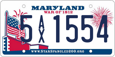 MD license plate 5AX1554