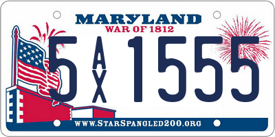 MD license plate 5AX1555