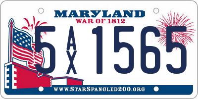 MD license plate 5AX1565