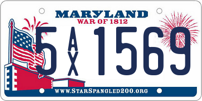 MD license plate 5AX1569