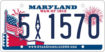 MD license plate 5AX1570