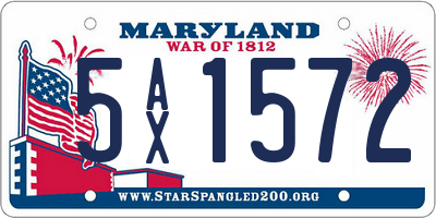 MD license plate 5AX1572