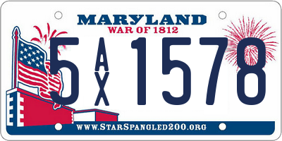 MD license plate 5AX1578